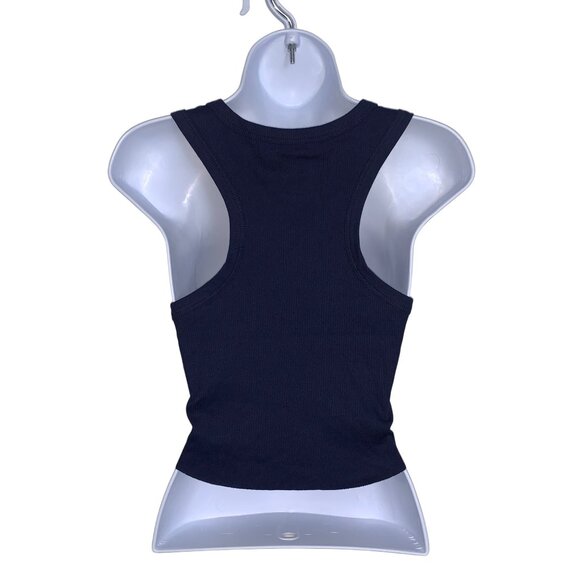 Wild Fable Junior Teens Navy Blue Round Neck Ribbed Cropped Tank Top Size XXL - Picture 5 of 11